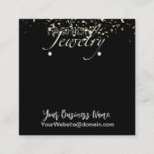フェイク金ゴールドグリッタージュエリー表示カード スクエア名刺 (正面)