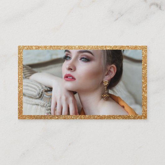 フェイク金ゴールドグリッターソーシャルメディアロゴ&写真 名刺 (裏面)