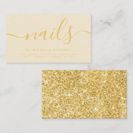 フェイク金ゴールドグリッターネイリスト 名刺