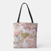 フェイク金ゴールドグリッターハートカッコいい金ゴールドテクスチャ トートバッグ (裏面)