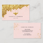 フェイク金ゴールドグリッタービー 名刺 (正面/裏面)
