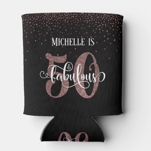 フェイク金ゴールドグリッターフェスティバル50と素晴らしい誕生日 缶クーラー (裏面)