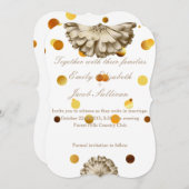 フェイク金ゴールドグリッターフォイルインスパイアデイジー結婚s セーブザデート (正面/裏面)