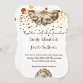 フェイク金ゴールドグリッターフォイルインスパイアデイジー結婚s セーブザデート (正面/裏面)