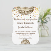 フェイク金ゴールドグリッターフォイルインスパイアデイジー結婚s セーブザデート (スタンド正面)