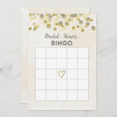 フェイク金ゴールドグリッターブライダルシャワービンゴカード 招待状 (正面/裏面)
