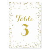 フェイク金ゴールドグリッターホイルエレガント紙吹雪小ドット テーブルナンバー (正面)