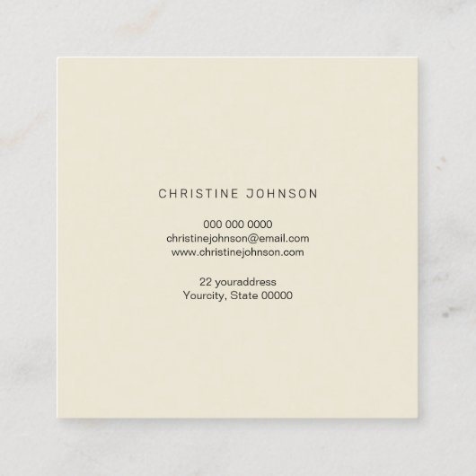 フェイク金ゴールドグリッターロゴバタフライ スクエア名刺 (裏面)