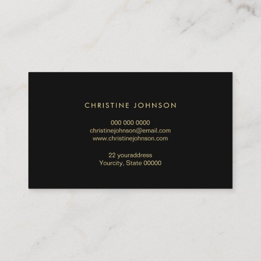 フェイク金ゴールドグリッターロータスオンブラックスキンケア 名刺 (裏面)