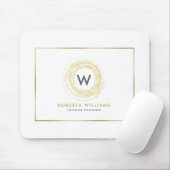 フェイク金ゴールドグリッター円のロゴ マウスパッド (マウス)