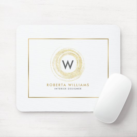 フェイク金ゴールドグリッター円のロゴ マウスパッド (マウス)
