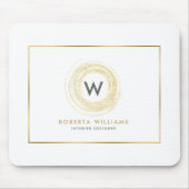 フェイク金ゴールドグリッター円のロゴ マウスパッド (正面)