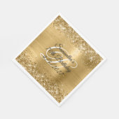 フェイク金ゴールドグリッター及びフォイル70誕生日 スタンダードランチョンナプキン (角)