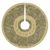 フェイク金ゴールドグリッター名クリスマスツリースカート ブラッシュドポリエステルツリースカート (正面)