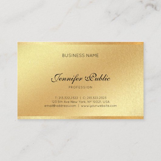 フェイク金ゴールドグリッター手書き書エレガントき 名刺 (裏面)
