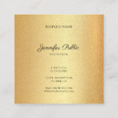 フェイク金ゴールドグリッター手書文字書道トップ スクエア名刺 (裏面)