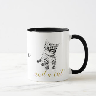 フェイク金ゴールドグリッター文字黒猫 マグカップ