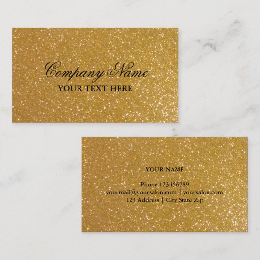 フェイク金ゴールドグリッター高級名刺テンプレート 名刺 (正面/裏面)