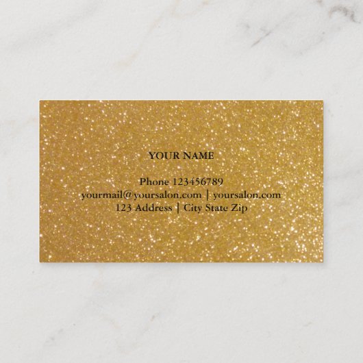 フェイク金ゴールドグリッター高級名刺テンプレート 名刺 (裏面)