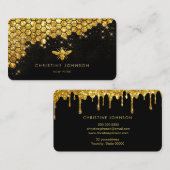 フェイク金ゴールドグリッターbee名刺 名刺 (正面/裏面)