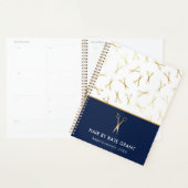 フェイク金ゴールドシザーブルー美容師アポイントメント プランナー手帳 (ディスプレー)