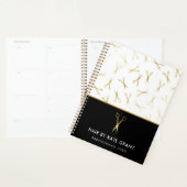 フェイク金ゴールドシザー美容師サロンアポイントメント プランナー手帳 (ディスプレー)