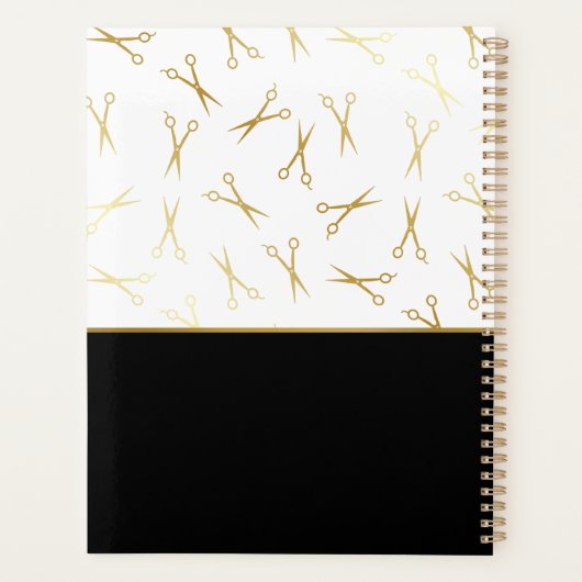 フェイク金ゴールドシザー美容師サロンアポイントメント プランナー手帳 (裏面)