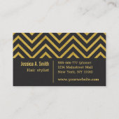 フェイク金ゴールドシモダンックはさみコーム美容師 名刺 (裏面)