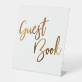 フェイク金ゴールドシンプルタイポグラフィゲストブック 台座サイン (正面)