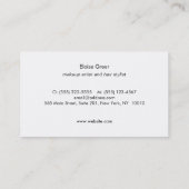 フェイク金ゴールドシークイン白黒ストライプのターコイズ 名刺 (裏面)