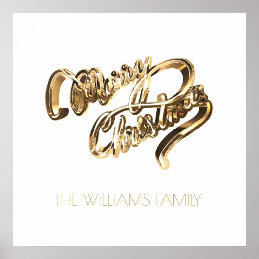 フェイク金ゴールドスエレガントクリスマ ポスター (正面)