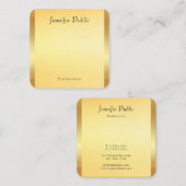 フェイク金ゴールドスエレガントクリプトグラマーテンプレートモダン スクエア名刺 (正面/裏面)