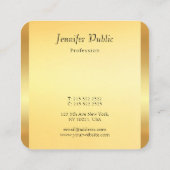 フェイク金ゴールドスエレガントクリプトグラマーテンプレートモダン スクエア名刺 (裏面)