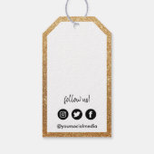 フェイク金ゴールドスクエアロゴのソーシャルメディア価格 ギフトタグ (裏面)