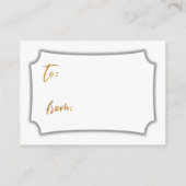 フェイク金ゴールドスクリプト表示ブライダルシャワーギフトカード エンクロージャーカード (裏面)