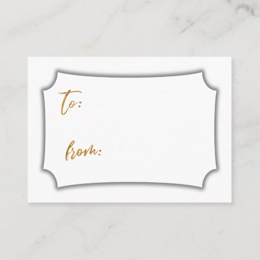 フェイク金ゴールドスクリプト表示ブライダルシャワーギフトカード エンクロージャーカード (裏面)