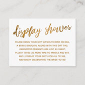 フェイク金ゴールドスクリプト表示ブライダルシャワーギフトカード エンクロージャーカード (正面)