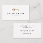 フェイク金ゴールドスケルトン鍵ハイモダンエンド実在エテート 名刺 (正面/裏面)