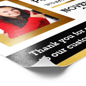 フェイク金ゴールドスターの今月の写真ディスプレイの従業員 フォトプリント (角)