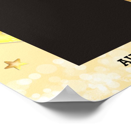 フェイク金ゴールドスターは8x10月の従業員を輝かせる ポスター (角)