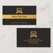 フェイク金ゴールドストライプレトログレイトラック輸送 名刺 (正面/裏面)