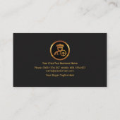 フェイク金ゴールドストライプレトロブラックエレガンスチョーフール 名刺 (裏面)