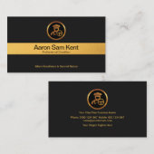 フェイク金ゴールドストライプレトロブラックエレガンスチョーフール 名刺 (正面/裏面)