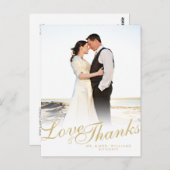 フェイク金ゴールドスモダンクリー感謝していブ白葉書 ポストカード (正面/裏面)