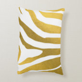 フェイク金ゴールドゼブラ印刷ストライプパターン アクセントクッション (裏面(縦))
