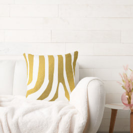 フェイク金ゴールドゼブラ印刷ストライプパターン クッション