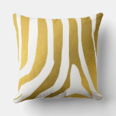 フェイク金ゴールドゼブラ印刷ストライプパターン クッション (裏面)