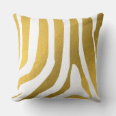 フェイク金ゴールドゼブラ印刷ストライプパターン クッション (正面)