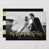 フェイク金ゴールドタイポグラフィ(写真あり) | メリークリスマス シーズンカード (正面/裏面)