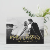 フェイク金ゴールドタイポグラフィ(写真あり) | メリークリスマス シーズンカード (スタンド正面)